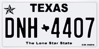 TX license plate DNH4407
