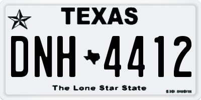 TX license plate DNH4412