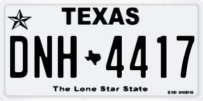 TX license plate DNH4417