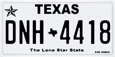 TX license plate DNH4418