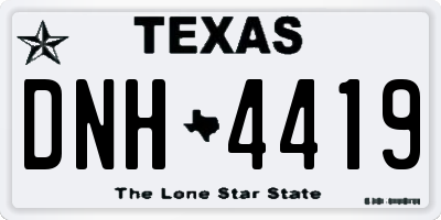 TX license plate DNH4419