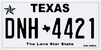 TX license plate DNH4421