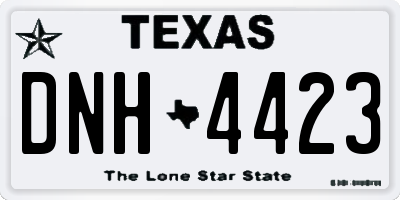 TX license plate DNH4423