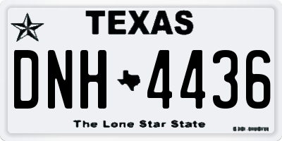 TX license plate DNH4436