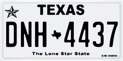 TX license plate DNH4437
