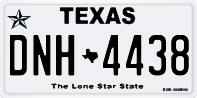 TX license plate DNH4438