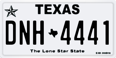 TX license plate DNH4441