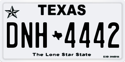 TX license plate DNH4442
