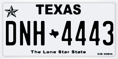 TX license plate DNH4443