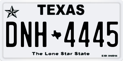 TX license plate DNH4445