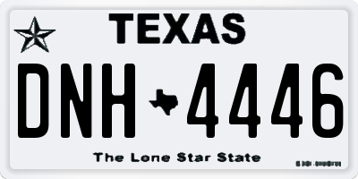TX license plate DNH4446