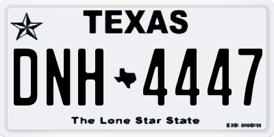 TX license plate DNH4447