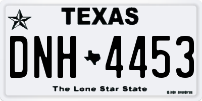 TX license plate DNH4453