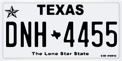 TX license plate DNH4455