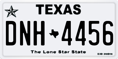 TX license plate DNH4456