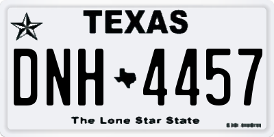 TX license plate DNH4457