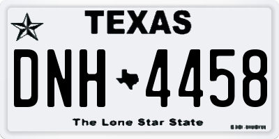 TX license plate DNH4458