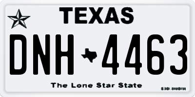 TX license plate DNH4463