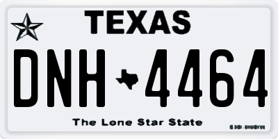 TX license plate DNH4464