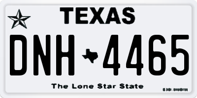 TX license plate DNH4465