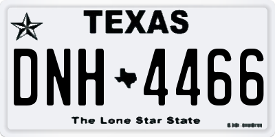 TX license plate DNH4466