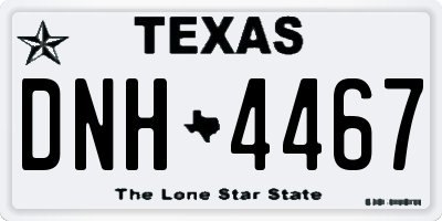 TX license plate DNH4467