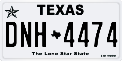 TX license plate DNH4474