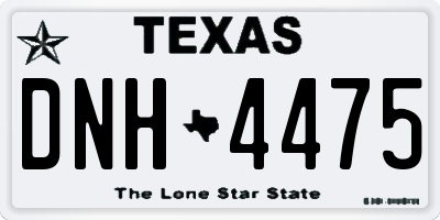 TX license plate DNH4475