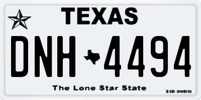 TX license plate DNH4494