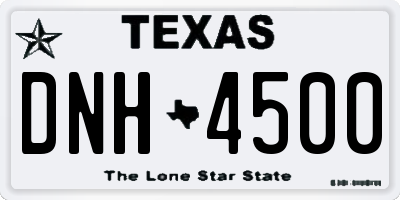 TX license plate DNH4500