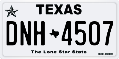TX license plate DNH4507