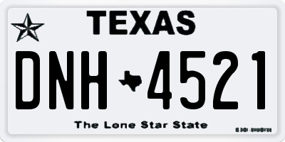 TX license plate DNH4521
