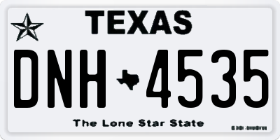 TX license plate DNH4535