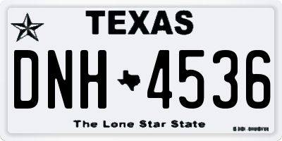 TX license plate DNH4536