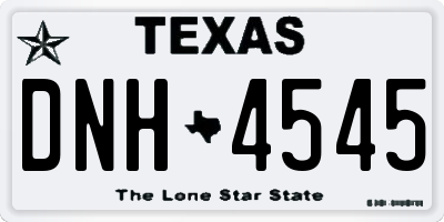TX license plate DNH4545