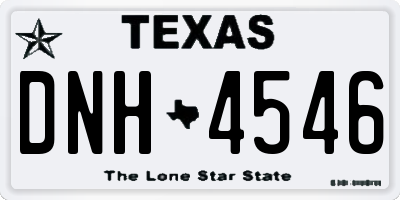 TX license plate DNH4546