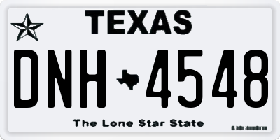 TX license plate DNH4548