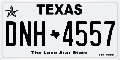 TX license plate DNH4557
