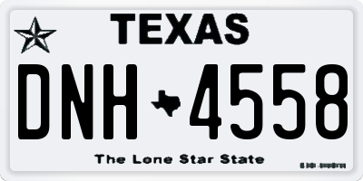 TX license plate DNH4558