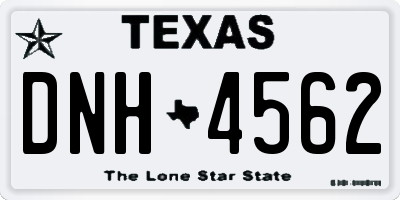 TX license plate DNH4562