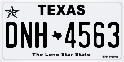TX license plate DNH4563