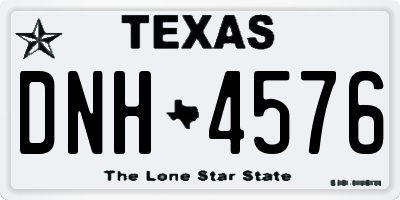 TX license plate DNH4576
