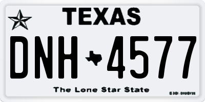 TX license plate DNH4577