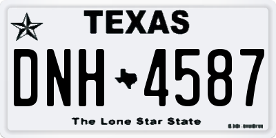 TX license plate DNH4587