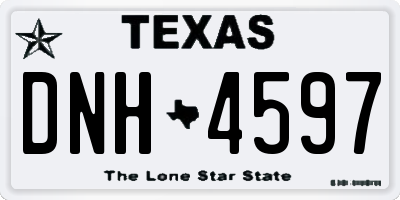 TX license plate DNH4597
