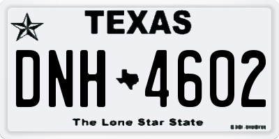 TX license plate DNH4602