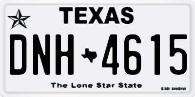 TX license plate DNH4615