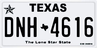 TX license plate DNH4616