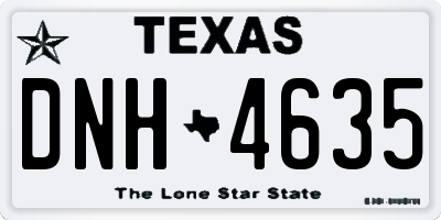 TX license plate DNH4635
