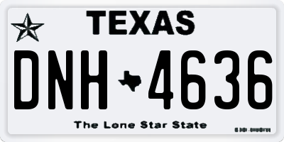 TX license plate DNH4636